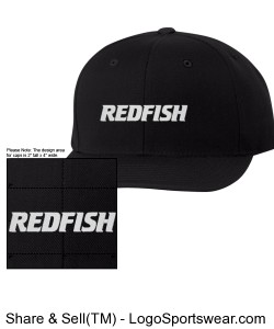 Redfish Outdoors Black Snapback Cap Design Zoom